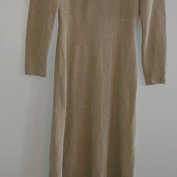 Vintage Farouche by Lori Weidner Tan Maxi Dress Size 6 - Picture 2 of 4
